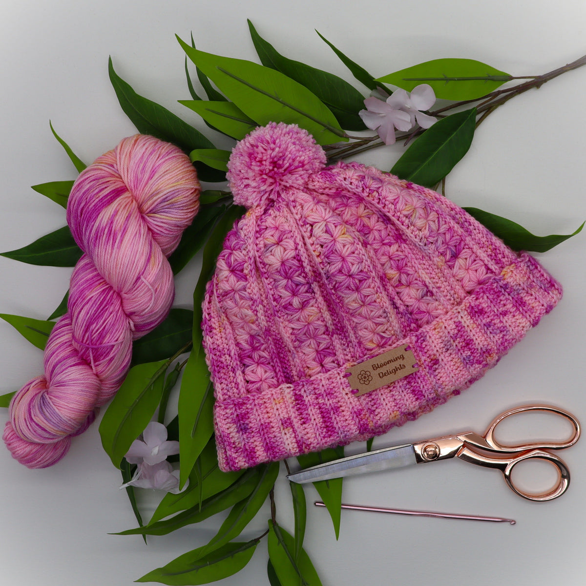 Blossom Breeze Beanie - Custom Colour Wool