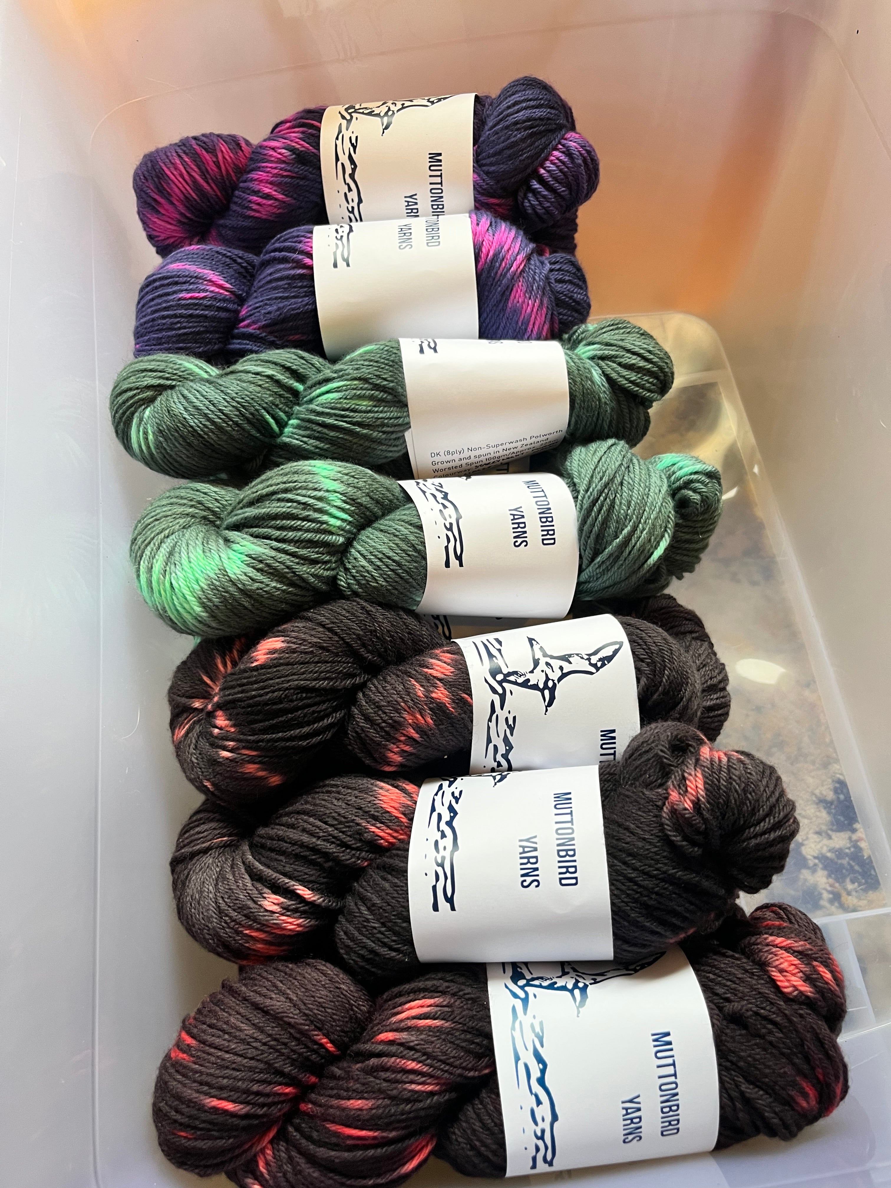 8ply/DK Non Superwash Polworth - Starry Night - Blood Moon